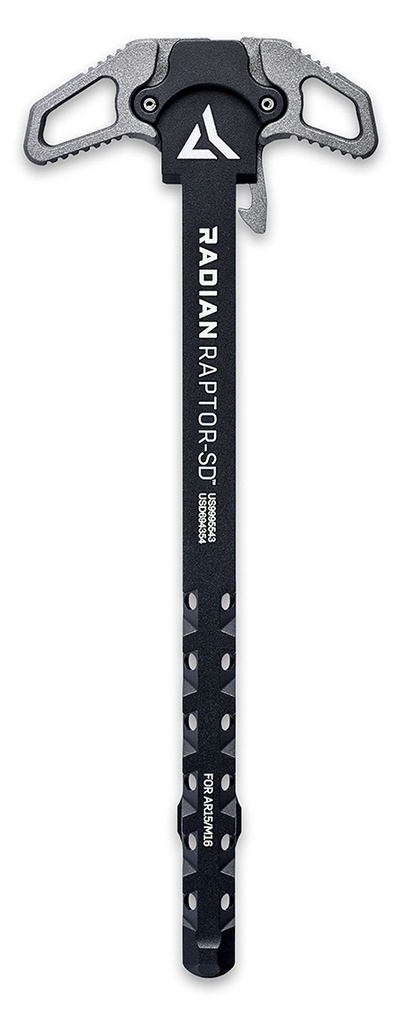 Radian Weapons R0065 Raptor SD Ambi Charging Handle, Tungsten Gray, Gas Ported Shaft, Fits Mil-Spec AR-15/M16 Platform