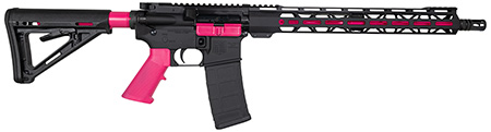 Diamondback DB175AK591 DB15  5.56x45mm NATO 16" 30+1, Black with Prison Pink Accents, Carbon Lower, 15" M-Lok Handguard, Magpul Carbine Stock, A2 Grip