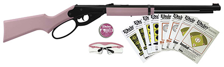 Daisy 994999403 Carbine Fun Kit Spring Piston, 177 BB 350 fps, Black Rec, Pink Synthetic Furniture, Includes Glasses/350rd Ammo/Target