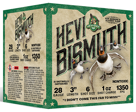 HEVI-Shot HS18436 HEVI-Bismuth Waterfowl 28Gauge 3" 1oz 6Shot 25 Per Box/10 Case