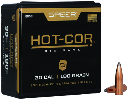 Speer 2053 Hot-Cor  30Cal 180gr Spitzer Soft Point 100 Per Box/5 Case