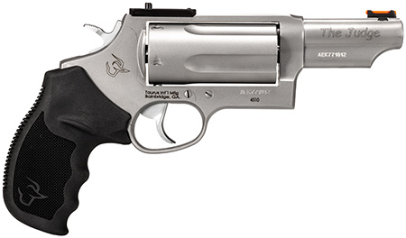 Taurus 24410P39MAG Judge T.O.R.O Magnum Compact Frame 45 Colt (Long Colt)/410 Gauge 5rd 3" Matte Stainless Steel Barrel, Cylinder  &  Frame, Black Rubber Grip, Transfer Bar Safety, Exposed Hammer