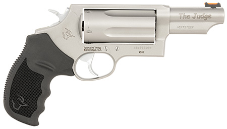Taurus 24410P39T Judge T.O.R.O. Compact Frame 45 Colt (Long Colt)/410 Gauge 5rd 3" Matte Stainless Steel Barrel, Cylinder  &  Frame, Black Rubber Grip, Transfer Bar Safety, Exposed Hammer, Optics Ready