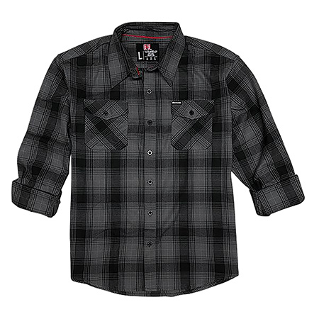 Hornady Gear 32223 Flannel Shirt  Large Gray/Black,  Cotton/Polyester, Relaxed Fit Button Up