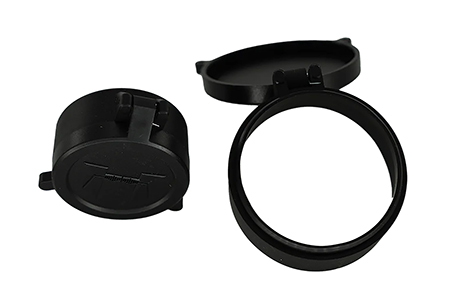 Huskemaw Optics 20SFC520T Tactical Flip-Up Lens Caps Black Rubber, 50mm Objective, Compatible w/ Tactical Hunter 5-20x50mm