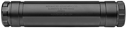 ADVANCED ARMAMENT COMPANY 65045 Element 3  22 Cal (Rimfire) 1.10" Black Stainless Steel Titanium 1/2"x28