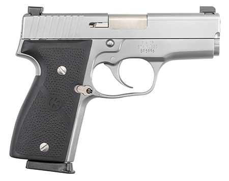 Kahr Arms K9093NA K  9mm Luger Caliber with 3.50" Barrel, 7+1 Capacity, Overall Matte Stainless Steel Finish, Serrated Slide, Textured Wraparound Black Polymer Grip  &  TruGlo Night Sights