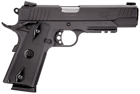 Taurus 1191101B1 1911  Full Size Frame 45 ACP 8+1 5" Matte Stainless Steel Barrel, Matte Black Serrated Steel Slide  &  Frame w/Beavertail  &  Picatinny Rail, Black Checkered Polymer Grip, Right Hand