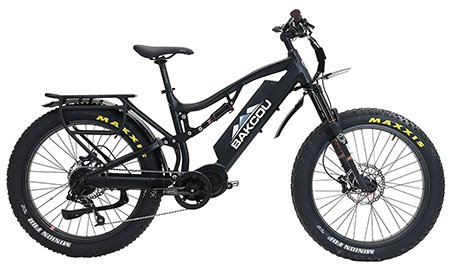 Bakcou E-bikes BS19BB25 Storm 25 Large Matte Black 19" w/Stand Over Height of 30.50" Frame, Sram 9sp, 40t Front  &  Sram 11-34t Rear Cassette Bafang M620 Ultra Motor