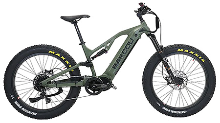 Bakcou E-bikes BSC19GB21 Scout Large Matte Army Green 19" Frame, 11 Speed Sram NX, 11-42t Rear Cassette BafangUltra Mid-Drive Motor