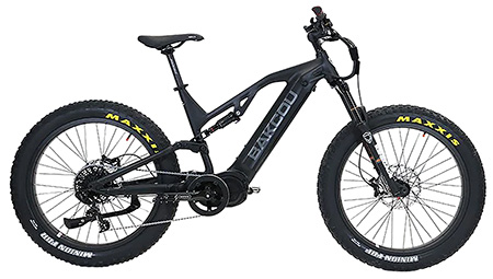 Bakcou E-bikes BSC19BB21 Scout Large Matte Black 19" Frame, 11 Speed Sram NX, 11-42t Rear Cassette BafangUltra Mid-Drive Motor