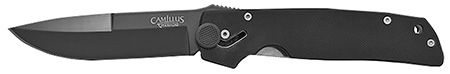 Camillus 18533-003 Cuda  3.75" Plain Drop Point Black AUS-8 Carbonitride Titanium Blade, Black G10 Handle