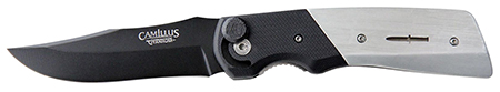 Camillus 19080 Cuda Bolt 3.75" Folding Drop Point Plain Black Carbonitride Titanium AUS-8A SS Blade, Black/Silver Aluminum/G10 Handle