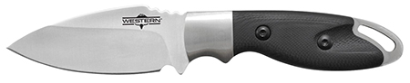 Camillus 19202 Western Kota 3.25" Fixed Plain Silver 420 Steel Titanium Bonded Blade, Black G10 Handle, Includes Sheath