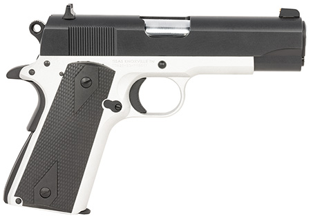 Tisas 10100128 1911 Aviator Carry Frame 45 ACP 7+1, 4.25" Stainless Steel Barrel, Black Cerakote Serrated Carbon Steel Slide, Aluminum/Black Cerakote Aluminum Frame w/Beavertail, Black Overmolded Grip
