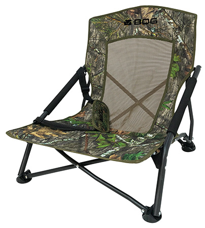 Bog-Pod 1134444 Snood  Low-Profile Chair, 4 Legs, Mossy Oak Camo, Steel Frame, Carry Strap