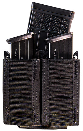 High Speed Gear 41PT02BK TACO Duty Double Pistol Mag, Black Nylon with MOLLE Exterior, Fits MOLLE  &  2" Belt