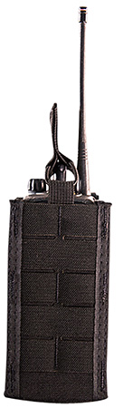 High Speed Gear 41RD00BK TACO Duty Radio Holder, Black Nylon with MOLLE Exterior  &  Bungee Pull Tongue, Fits MOLLE  &  2" Belt