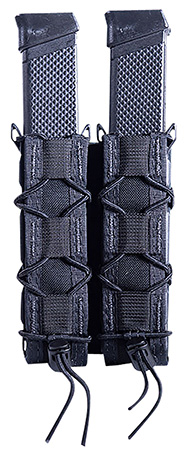 High Speed Gear 11EX02BK TACO Extended Mag Pouch Double, Black Nylon, Mounts to MOLLE  &  2" Wide Belts
