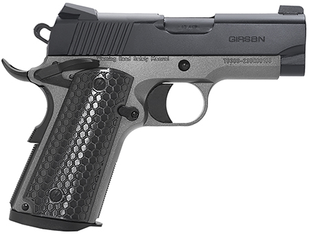 Girsan 392067 MC1911 SC Untouchable Sub-Compact Frame 9mm Luger 7+1 3.40"  Black Steel Barrel, Black Serrated Steel Slide, Stainless Frame w/Beavertail, Black Polymer Grip