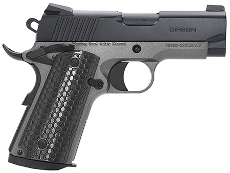 Girsan 392052 MC1911 SC Untouchable Sub-Compact Frame 45 ACP 6+1 3.40"  Black Steel Barrel, Black Serrated Steel Slide, Stainless Frame w/Beavertail, Black Polymer Grip