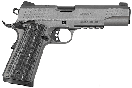 Girsan 391149 MC1911 S Influencer Full Size 38 Super 9+1 5" Black Steel Barrel, Tungsten Gray Cerakote Optic Ready/Serrated Steel Slide  &  Frame w/Picatinny Rail  &  Beavertail, Gray Polymer Grip