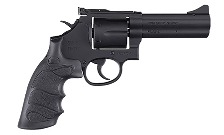 SAR USA SARSR38BL4 SAR SR  38 Special/357 Mag 6 Shot, 4" Black Steel Barrel, Cylinder  &  Frame w/Black Finger Groove Grip, Drop Safety/Hammer Block Safety, Exposed Hammer