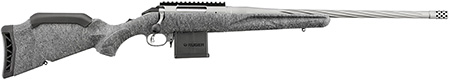 Ruger 46908 American II  Full Size 204 Ruger 10+1 20" Gun Metal Gray Cerakote Spiral Fluted Threaded Barrel  &  Alloy Steel Receiver w/Picatinny Rail, Gray Splatter Adj LOP Synthetic Stock