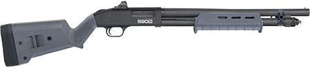 Mossberg 51606 590S w/Optic Compact 12 Gauge Pump 3" 5+1 18.50" Matte Blued Steel Barrel, Drilled  &  Tapped Receiver, MOE Forend, Gray Magpul SGA Adj Stock Synthetic Stock, Holosun Micro Dot
