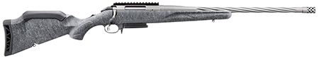 Ruger 46904 American II  Full Size 243 Win 3+1 20" Gun Metal Gray Cerakote Spiral Fluted Threaded Barrel  &  Alloy Steel Receiver w/Picatinny Rail, Gray Splatter Adj LOP Synthetic Stock