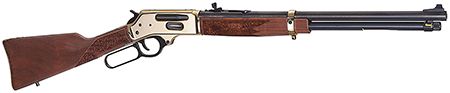 Henry H024360BH Side Gate  Full Size 360 Buckhammer 5+1 20" Blued Steel Barrel, Brass Polished Drilled  &  Tapped Brass Receiver, Fixed American Walnut Stock, Right Hand
