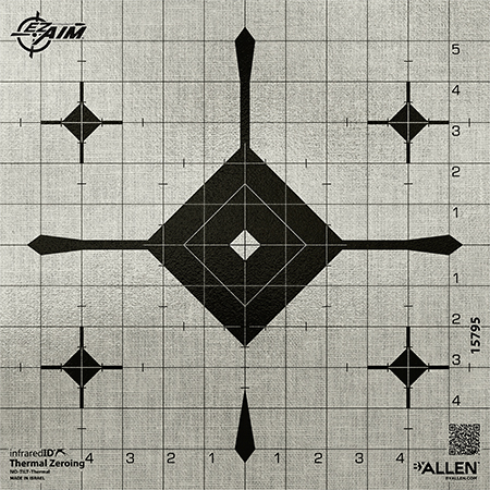 EZ-Aim 15795 Grid Bullseye Adhesive Thermal ID Bullseye Paper 12" x 12" Gray