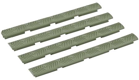 Ergo 4332OD WedgeLok Slot Cover  OD Green Rubber, 7 Slot Low Profile w/Aggressive Texture 4 Per Pack