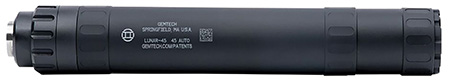 Gemtech 12126 Lunar-45  45 ACP 1.375" Black Aluminum/Titanium .578-28 tpi