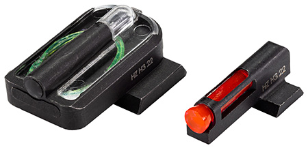 HiViz MPFD21 FastDot  H3 Sight Set for S&W M & P Red Fiber Optic Front Sight-Green Tritium Rear Sight