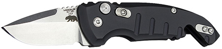 Hogue 24120 A01  1.95" Folding Drop Point Plain Stone Tumbled 154CM SS Blade/Matte Black Aluminum Handle