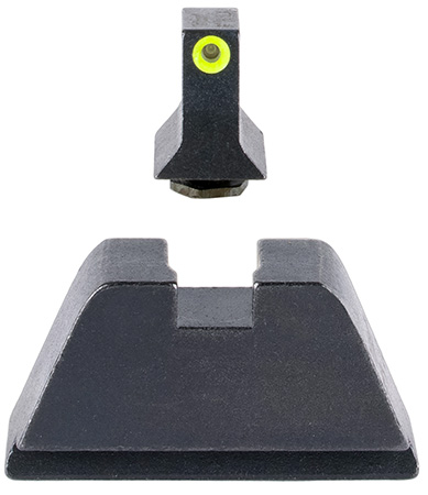 Trijicon GL201C601139 Suppressor/Optic Height Sights  Green/Tritium Yellow Outline Front Sight-Black/Blank Rear Sight Glock 17/17L/19/22 Standard Frame