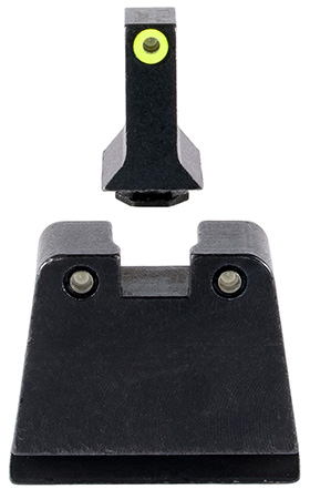 Trijicon GL243C601143 Suppressor/Optic Height Sights  Green/Tritium Yellow Outline Front Sight-Green/Tritium Black Outline Rear Sight Glock 42/43/43X Slim Frame