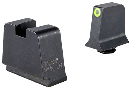 Trijicon GL243C601147 Suppressor/Optic Height Sights  Green/Tritium Yellow Outline Front Sight-Black/Blank Rear Sight Glock 42/43/43X Slim Frame