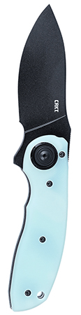 CRKT 5420 Bot Deadbolt  2.21" Folding Drop Point Plain Black EDP AUS-10 Blade, Blue G10 Handle
