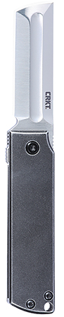 CRKT 5915 MinimalX  EDC 2.19" Folding Modified Tanto Plain Satin 12C27 Sandvik Blade, Stonewashed Stainless Steel Handle