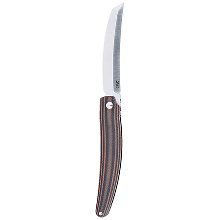 CRKT 5930 Ancestor  EDC 3.60" Folding Tanto Plain Satin D2 Steel Blade, Black/Brown Stripe G10 Handle