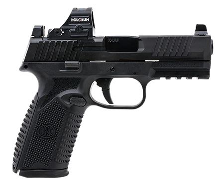 FN 66101857 510 MRD Full Size 10mm Auto 15+1, 4.10" Black Target Crown Steel Barrel, Black PVD Optic Cut/Serrated Steel Slide  &  Polymer Frame w/Picatinny Rail, Ambidextrous