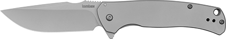 Kershaw 1416 Scour  3.30" Folding Drop Point Plain Bead Blasted 8Cr13MoV SS Blade, Bead Blasted Stainless Steel Handle