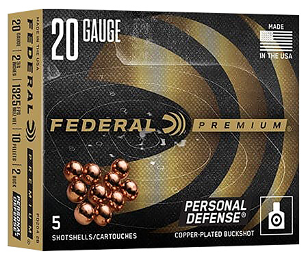 Federal PD2042B Premium  20Gauge 2.75" 2BuckShot 5 Per Box/10 Case