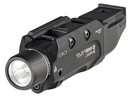 Streamlight 69454 TLR-2 RM w/Laser Black Anodized Aluminum, 1,000 Lumens White LED Bulb/Green Laser, 297 Meters Beam, Picatinny Rail Mount
