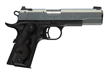 Browning 051899490 1911 Black Label Full Size Frame 22 LR 10+1 4.25" Matte Stainless Steel Barrel, Northern Lights Cerakote Serrated Aluminum Slide, Matte Black Polymer Frame, Black Polymer Grip