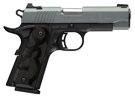 Browning 051993492 1911 Black Label Compact Frame 380 ACP 8+1 3.63" Matte Stainless Steel Barrel, Northern Lights Cerakote Serrated Steel Slide, Matte Black Polymer Frame, Black Polymer Grip