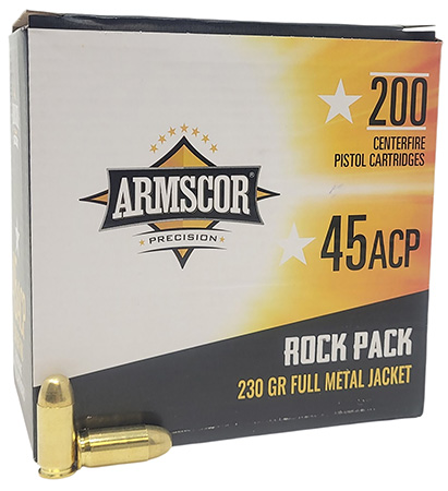 Armscor 50093 Precision Rock Pack 45ACP 230gr Full Metal Jacket 200 Per Box/4 Case