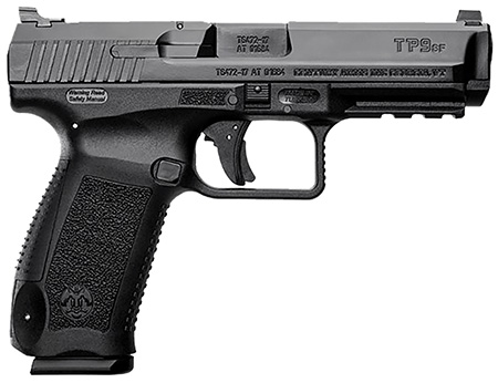 Canik HG4865N TP9 SF Full Size 9mm Luger 18+1 4.46" Black Nitride Match Grade Barrel, Black Cerakote Serrated Steel Slide  &  Polymer Frame w/Picatinny Rail, Black Interchangeable Backstrap Grip